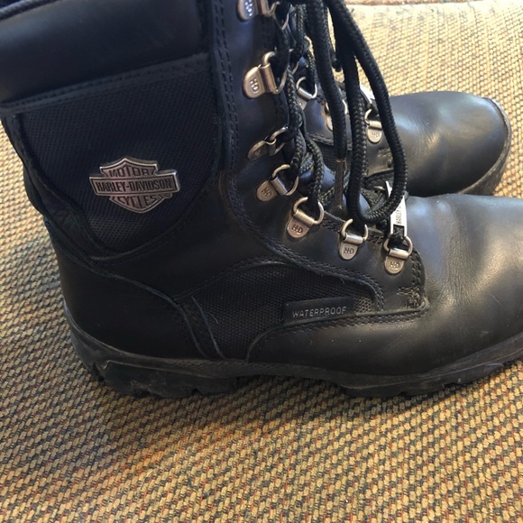 Harley Davidson Black Leather Riding Boots - Picture 6 of 8